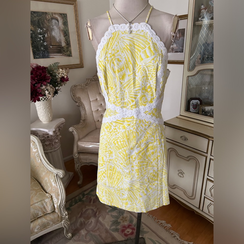 Lilly Pulitzer NWOT beautiful yellow/white embroidered sundress SZ16 c:3014